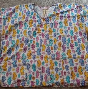 Seahorse Scrubs top